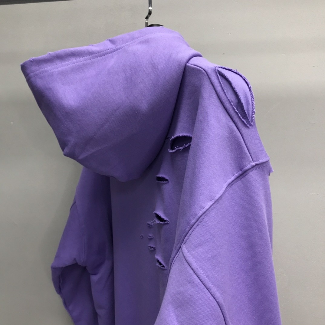 Balenciaga ripped double layer hoodie