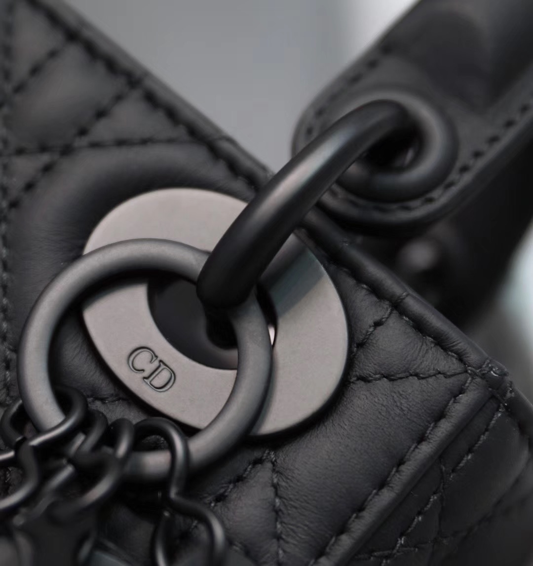 Three compartments So black🖤 Lady Dior Ultra Mat Pocket Handbag