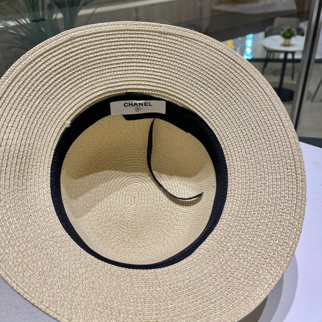 Chanel2023's new straw sunshade straw hat basin