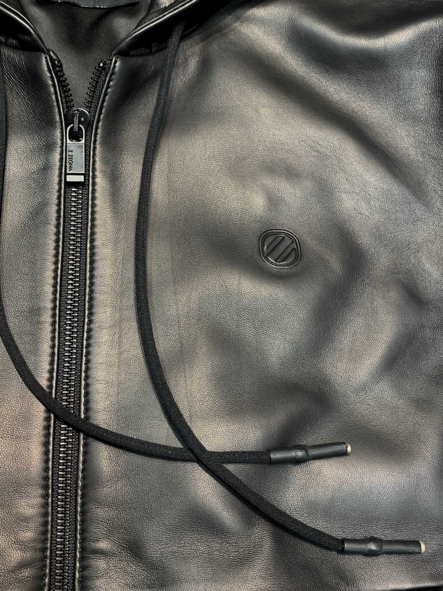 Zegna hooded leather jacket