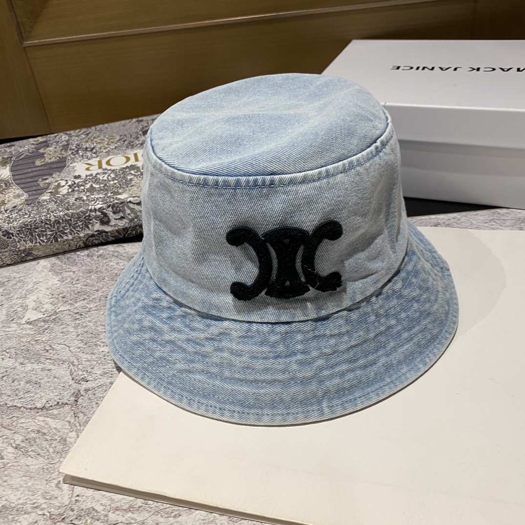 [CELINE Celine] 2023 new denim made of old fisherman hat