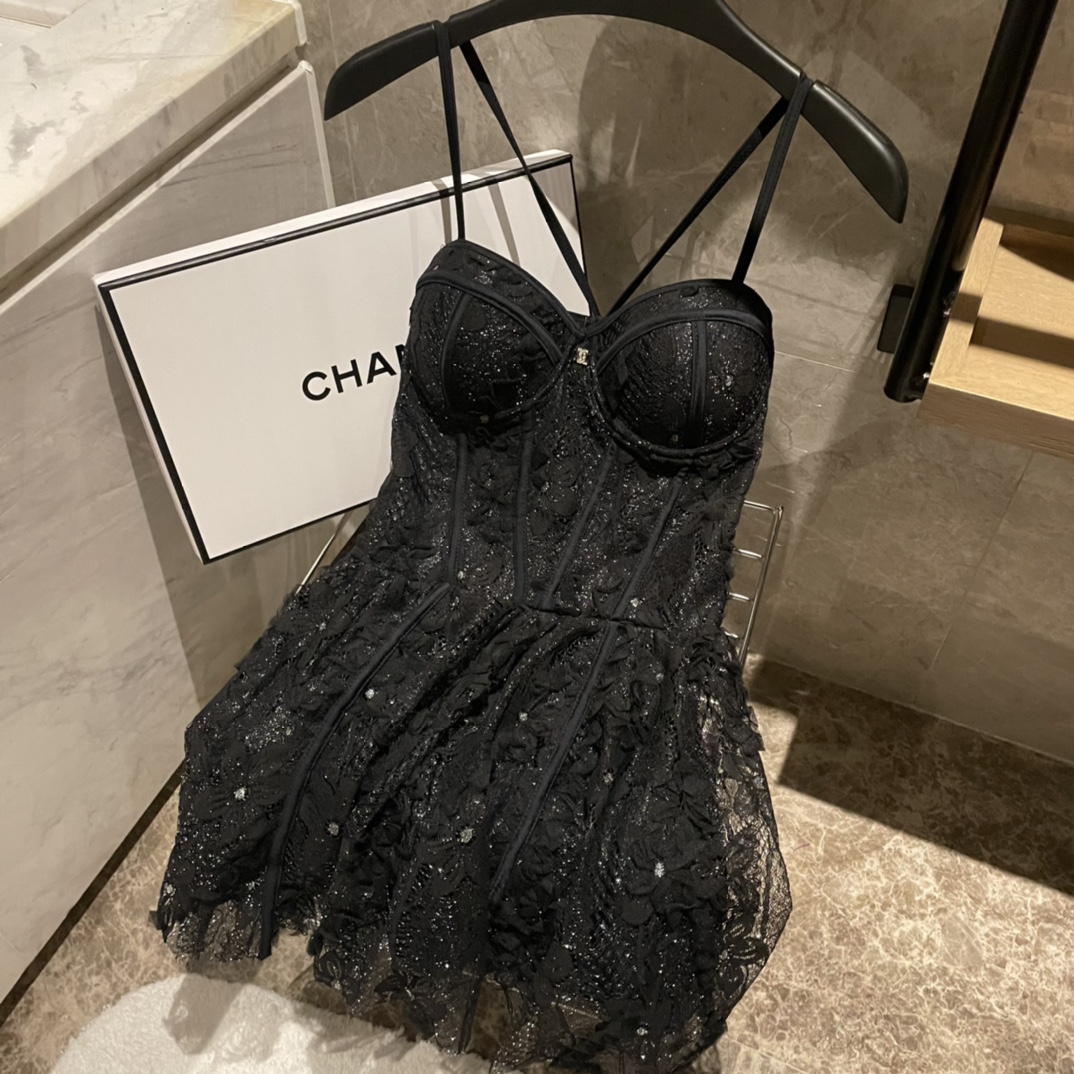Chanel new sexy fairy lace one-piece boxer skirt