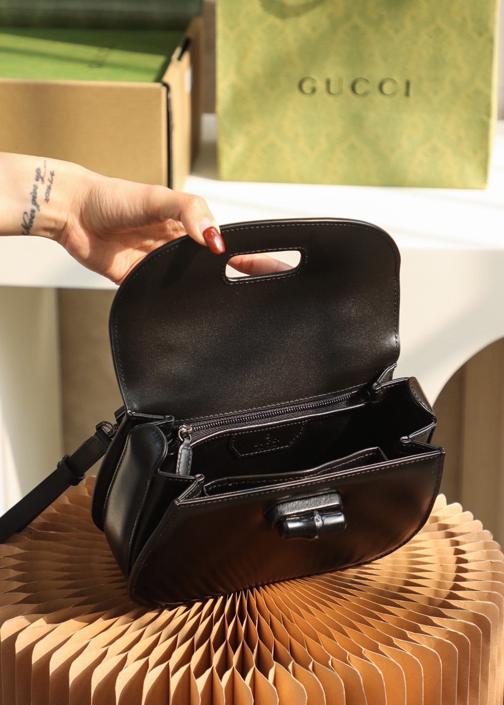 GUCCI full leather retro bamboo series #675797