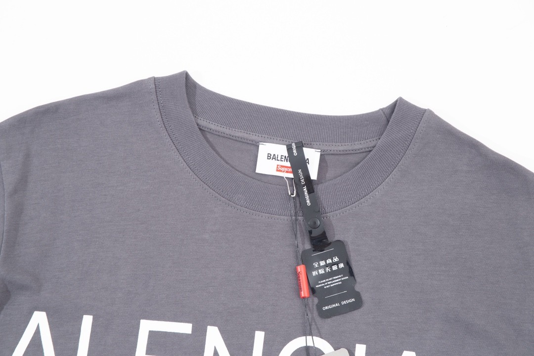 Balenciaga × Supreme 2023 Fall Spring/summer collection simple double LOGOT shirts