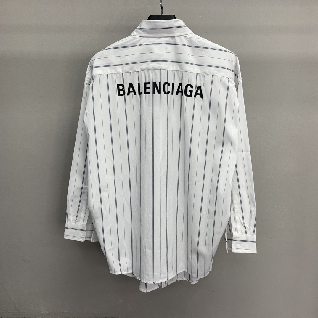 Balenciaga striped long-sleeved shirt