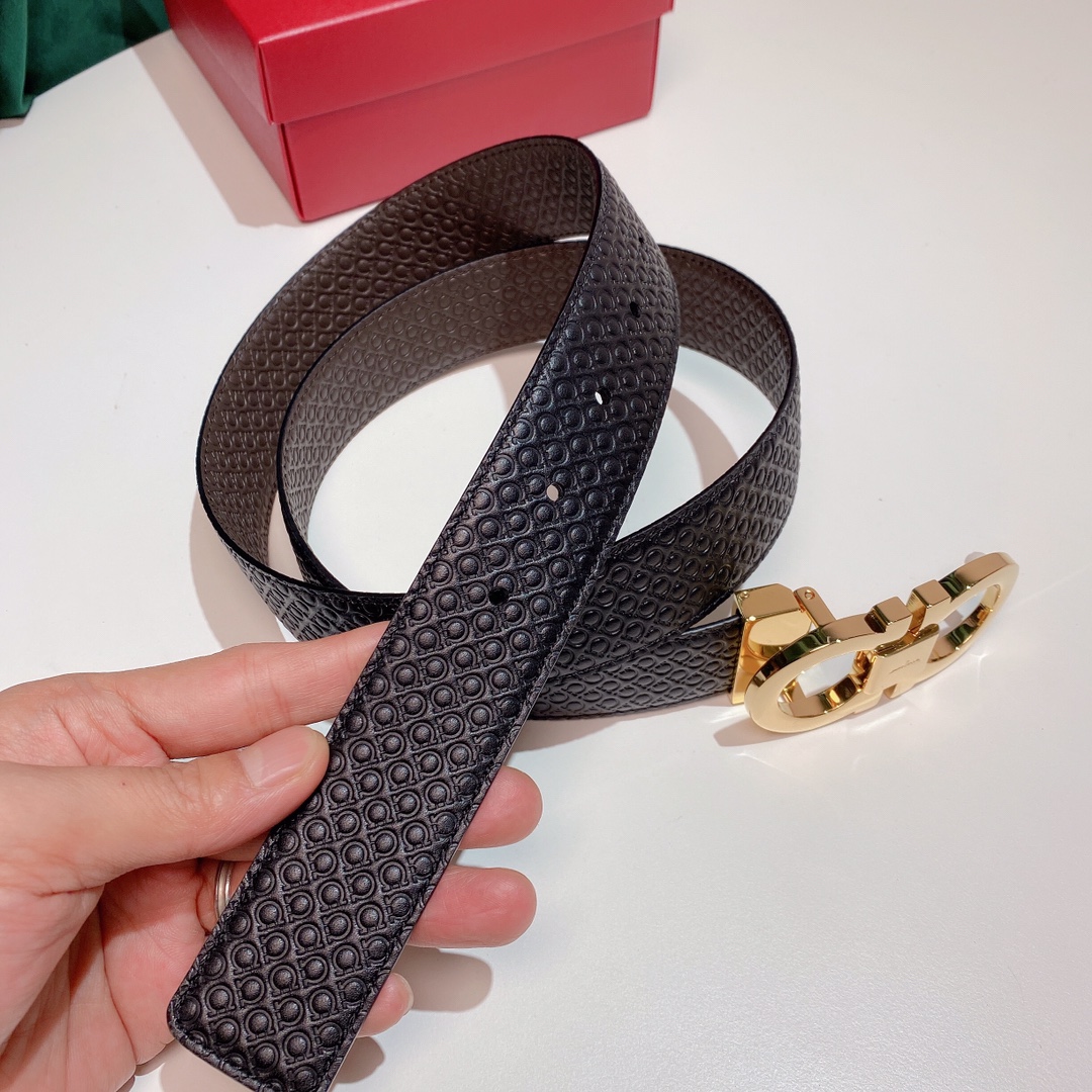 FERRAGAMO double-sided imported cowhide