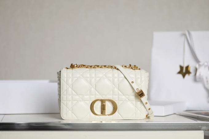 DIOR CARO white gilt buckle DR-061