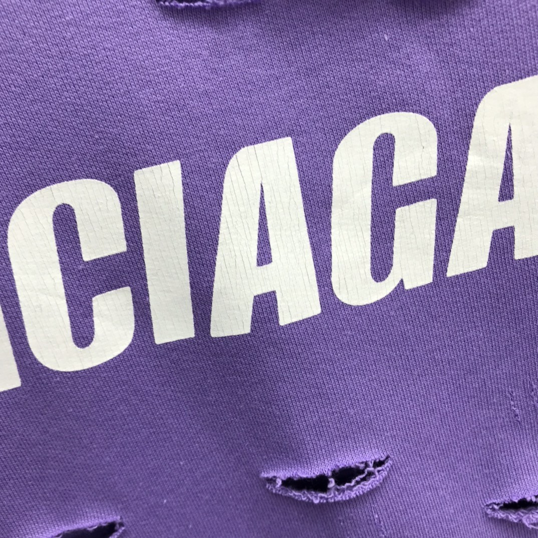Balenciaga ripped double layer hoodie