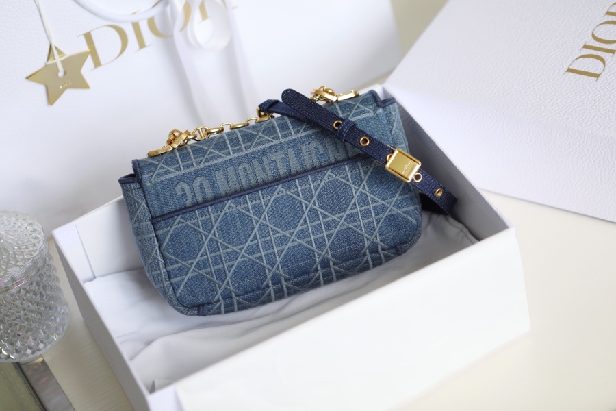 DIOR CARO Denim blue vine check embroidery DR-021