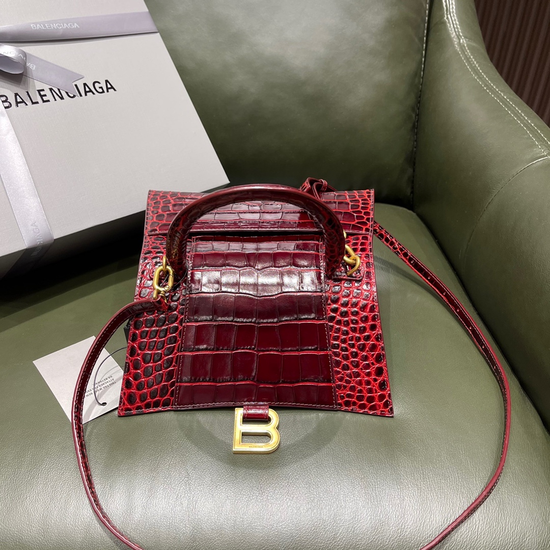 BALENCIAGA 𝐇𝐨𝐮𝐫𝐠𝐥𝐚𝐬𝐬𝐬 𝐒 crocodile-textured cowhide