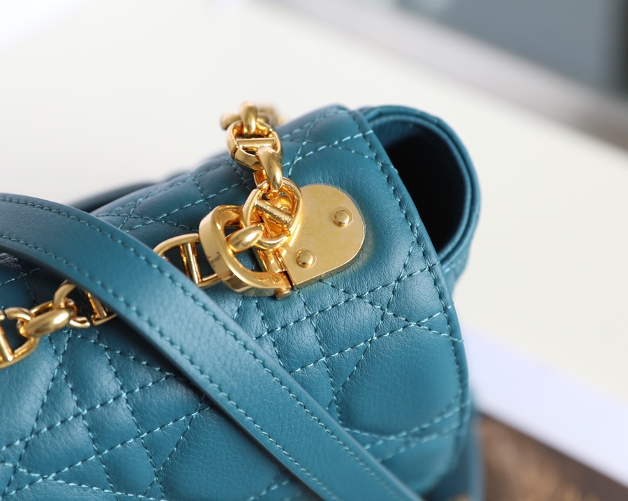 [DlOR CARO] Deep Sea Blue Soft Cow Leather Rattan Lattice