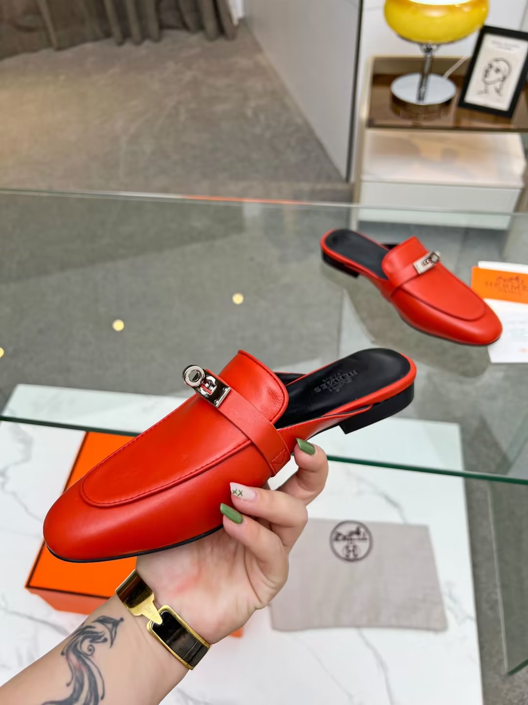 Hermes early spring new slippers