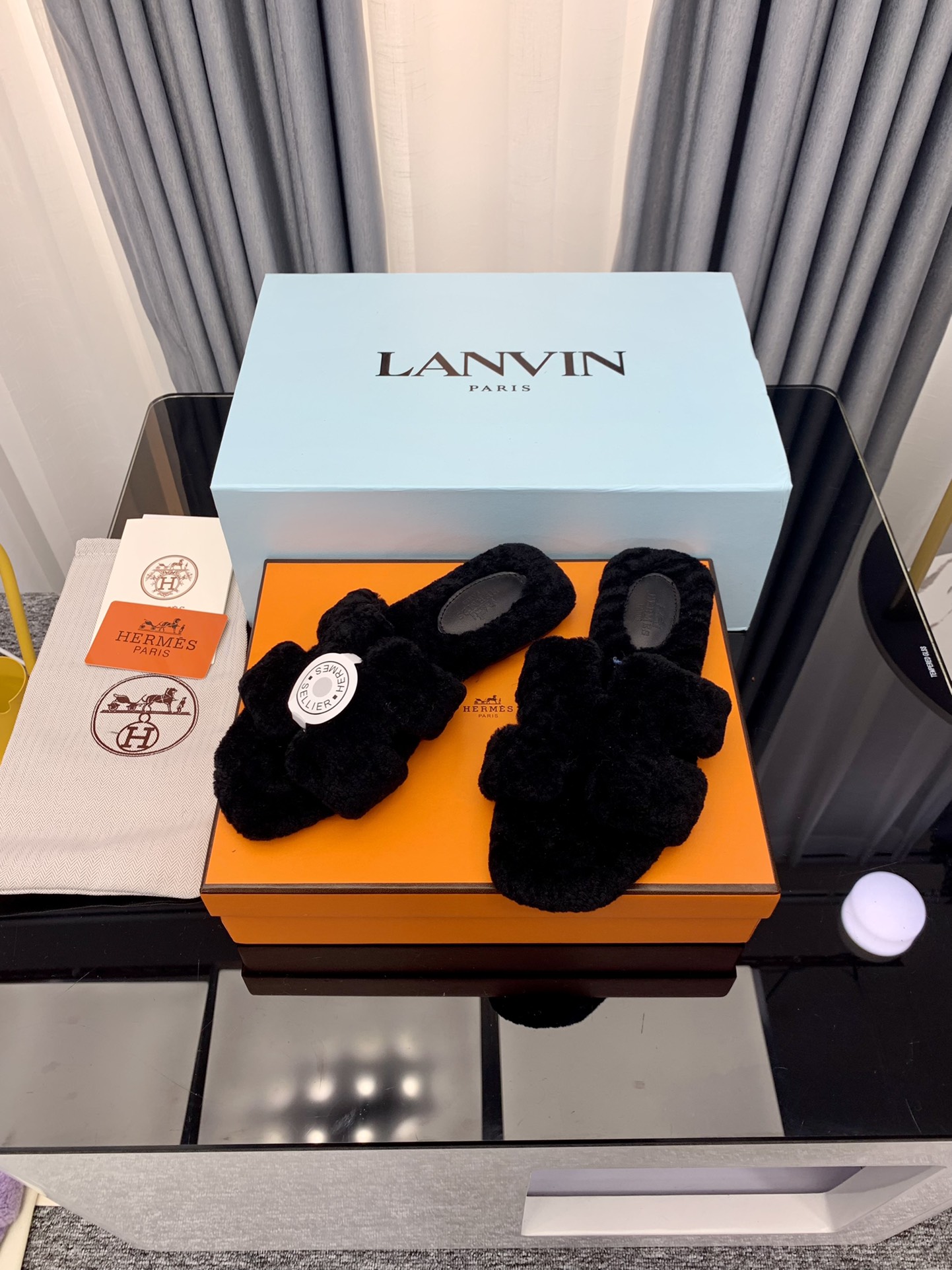 Hermes Autumn and Winter Flat Fur Drags