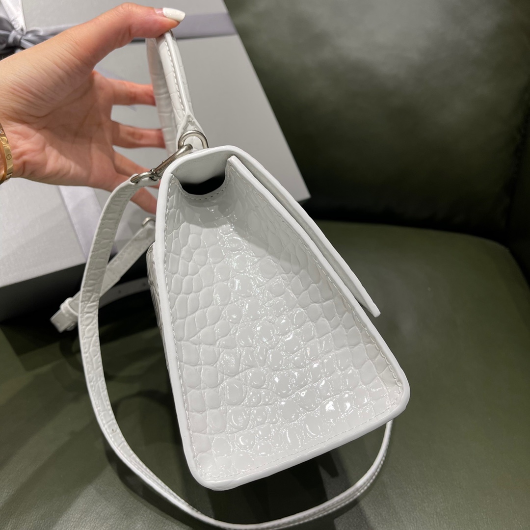 BALENCIAGA 𝐇𝐨𝐮𝐫𝐠𝐥𝐚𝐬𝐬𝐬 𝐒 crocodile-textured cowhide