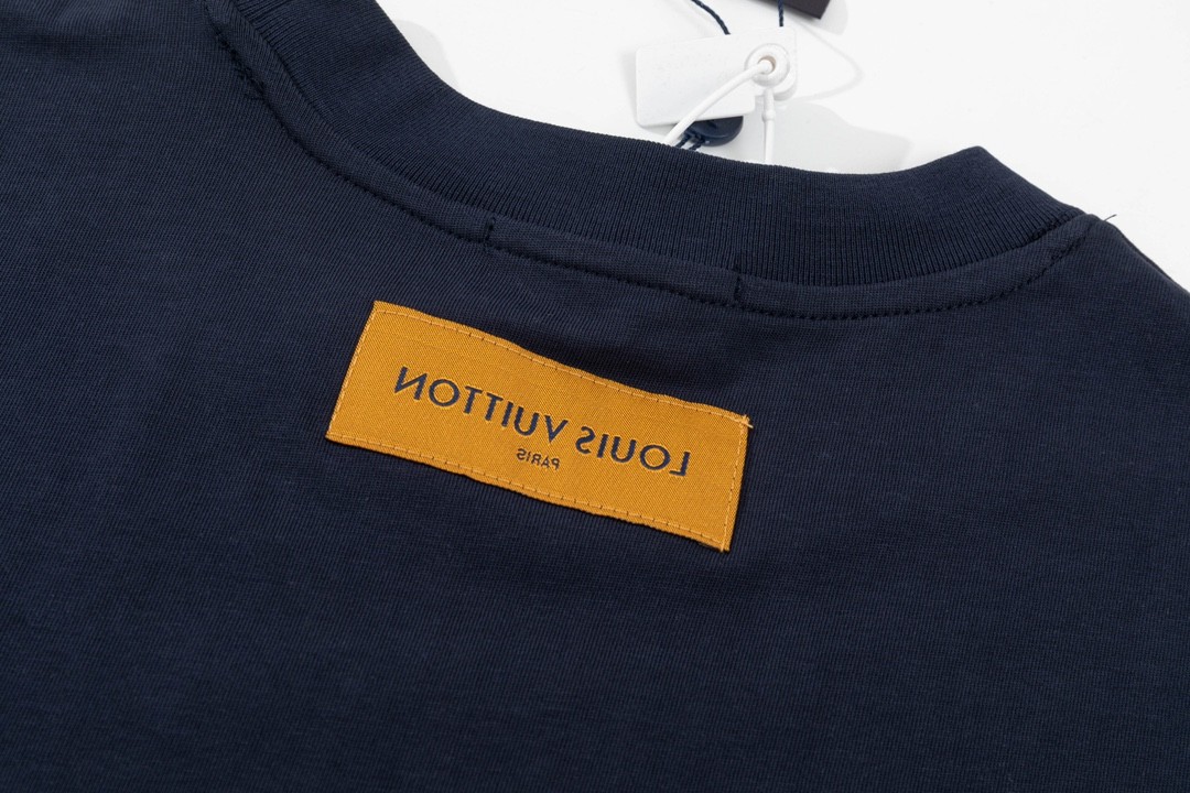 Louis Vuitton 23ss small plane full print pattern gold classic T-shirt