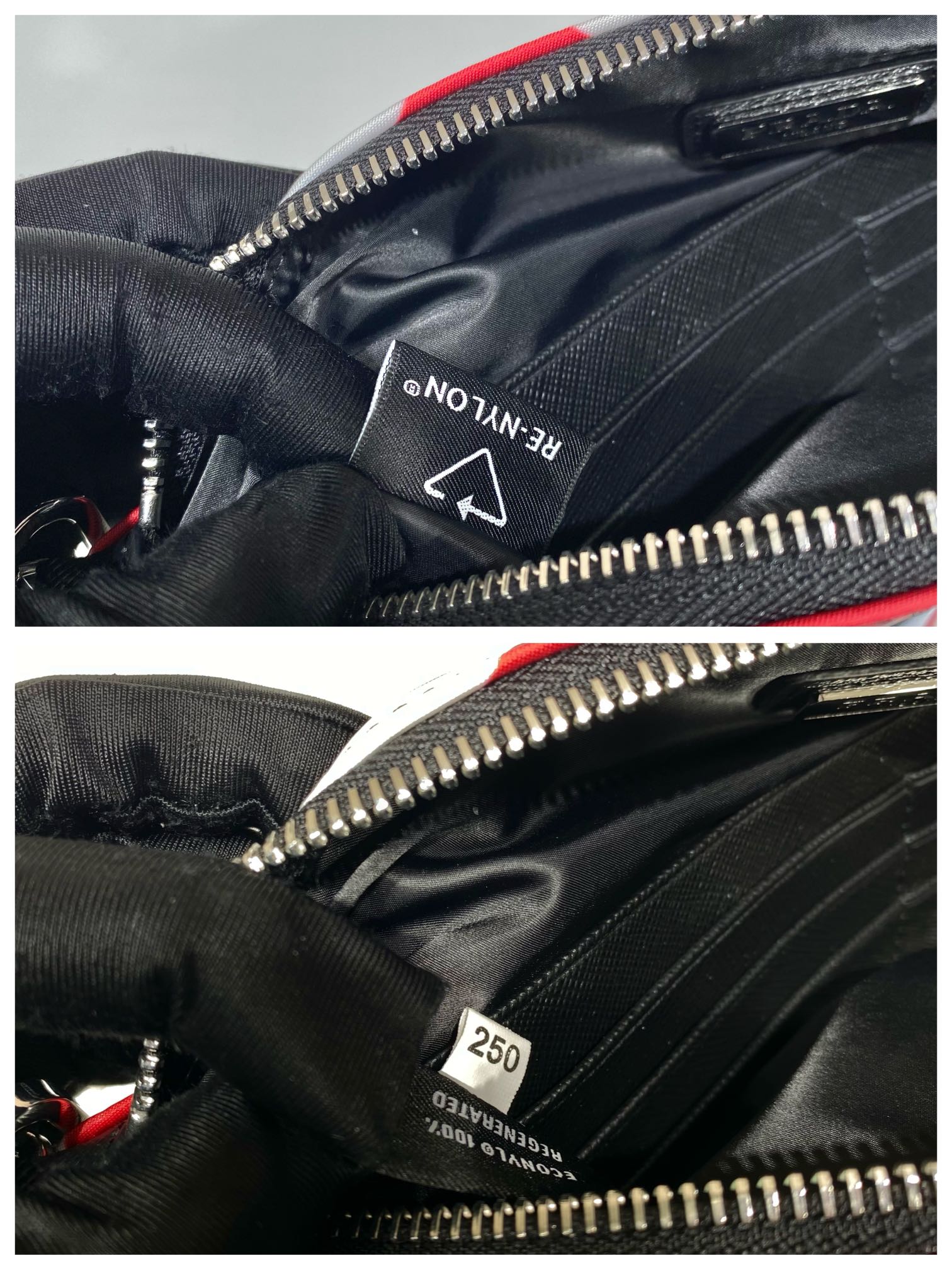 𝐏𝐑𝐀𝐃𝐀 2NH006 Triangle print clutch bag