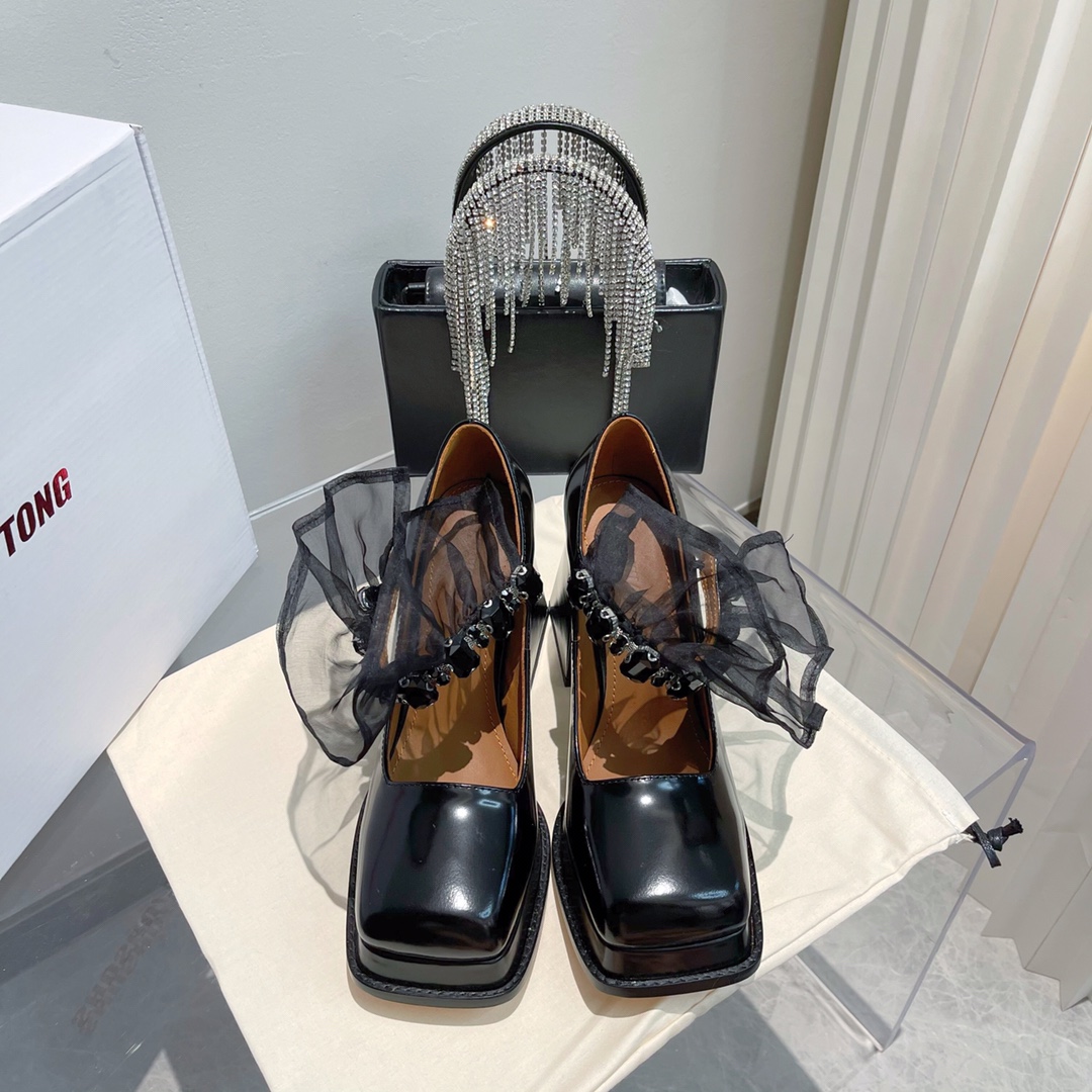 Shushutong | 𝟐𝟎𝟐𝟏/𝐒𝐒 𝐧𝐞𝐰 Thick-soled vintage Mary Jane heels Imported cowhide