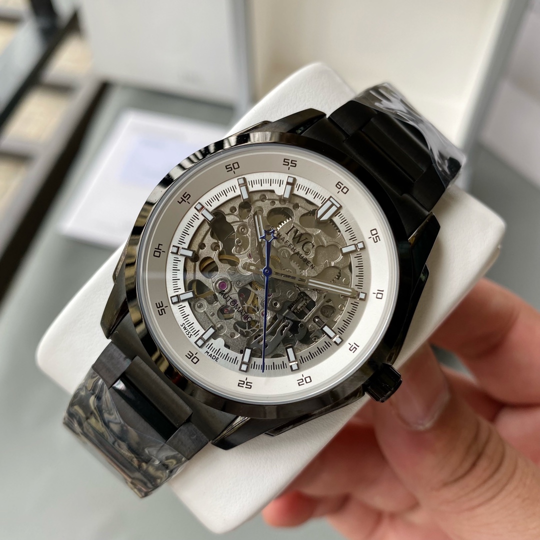IWC- Simple three-hand skeleton men's boutique watch Automatic Japan Citizen 82S0 skeleton movement