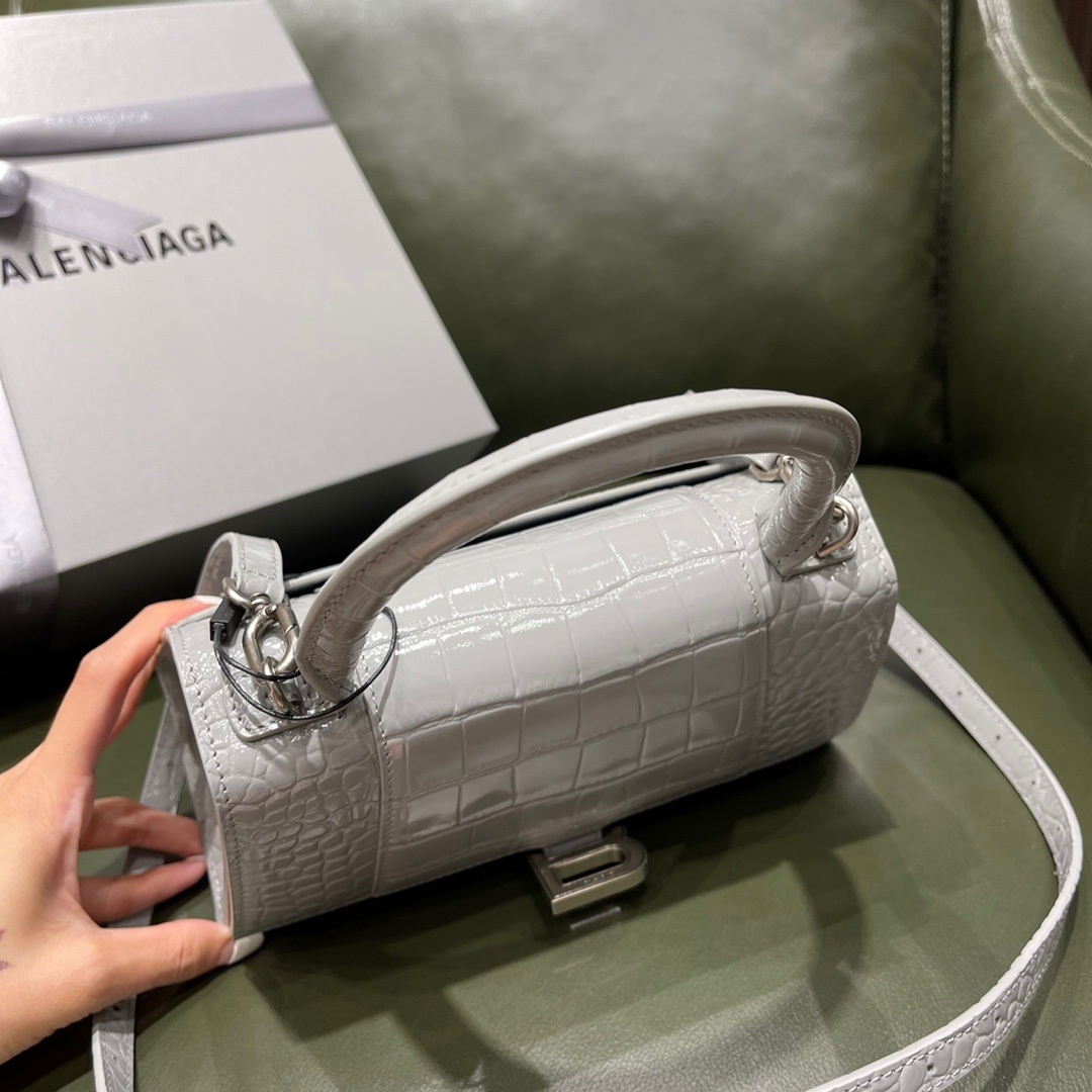 BALENCIAGA 𝐇𝐨𝐮𝐫𝐠𝐥𝐚𝐬𝐬𝐬 𝐒 crocodile-textured cowhide