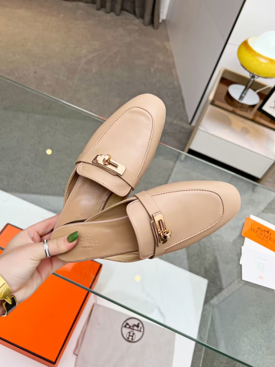 Hermes early spring new slippers