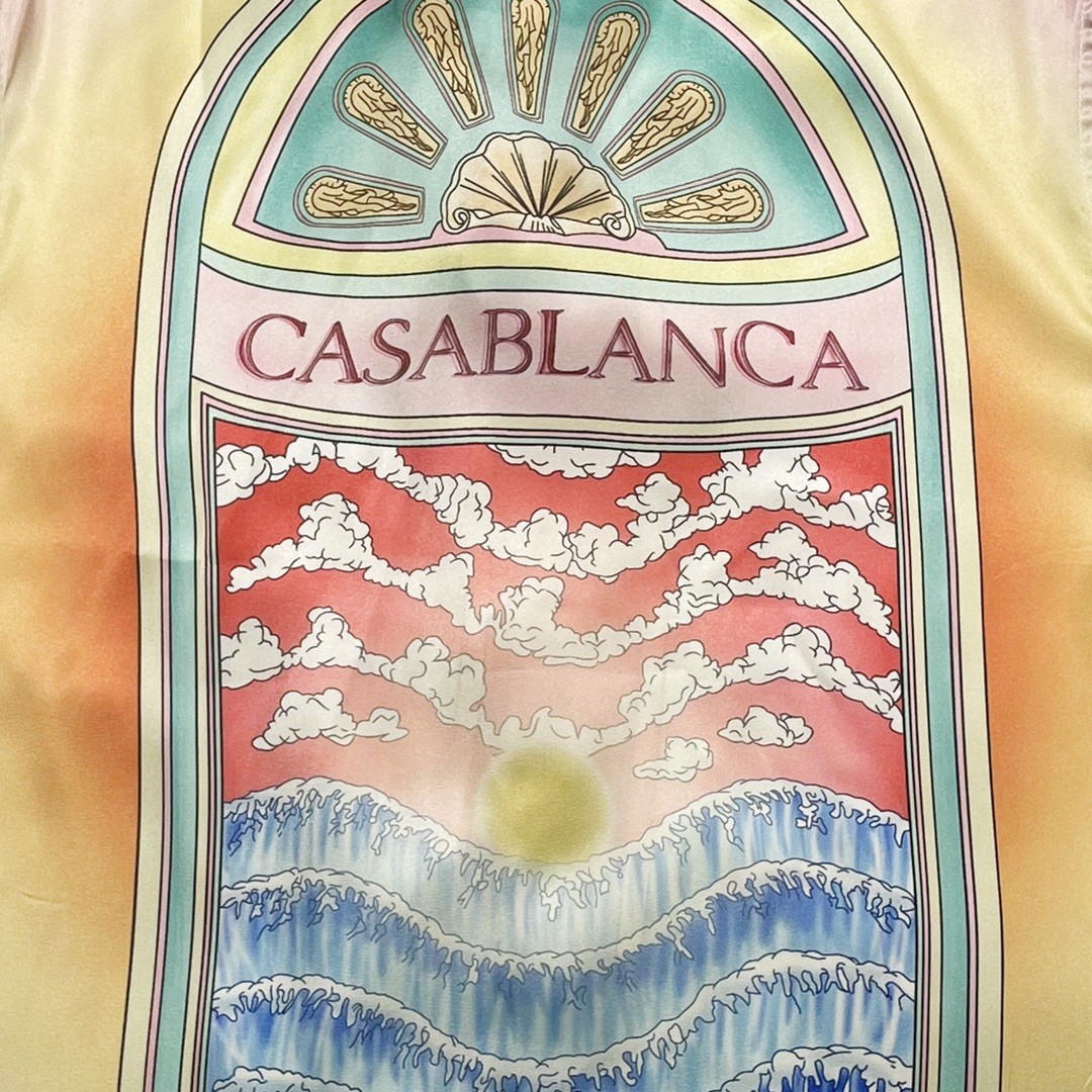 Casablanca dream beach silk color printed shirt expensive summer street shirt