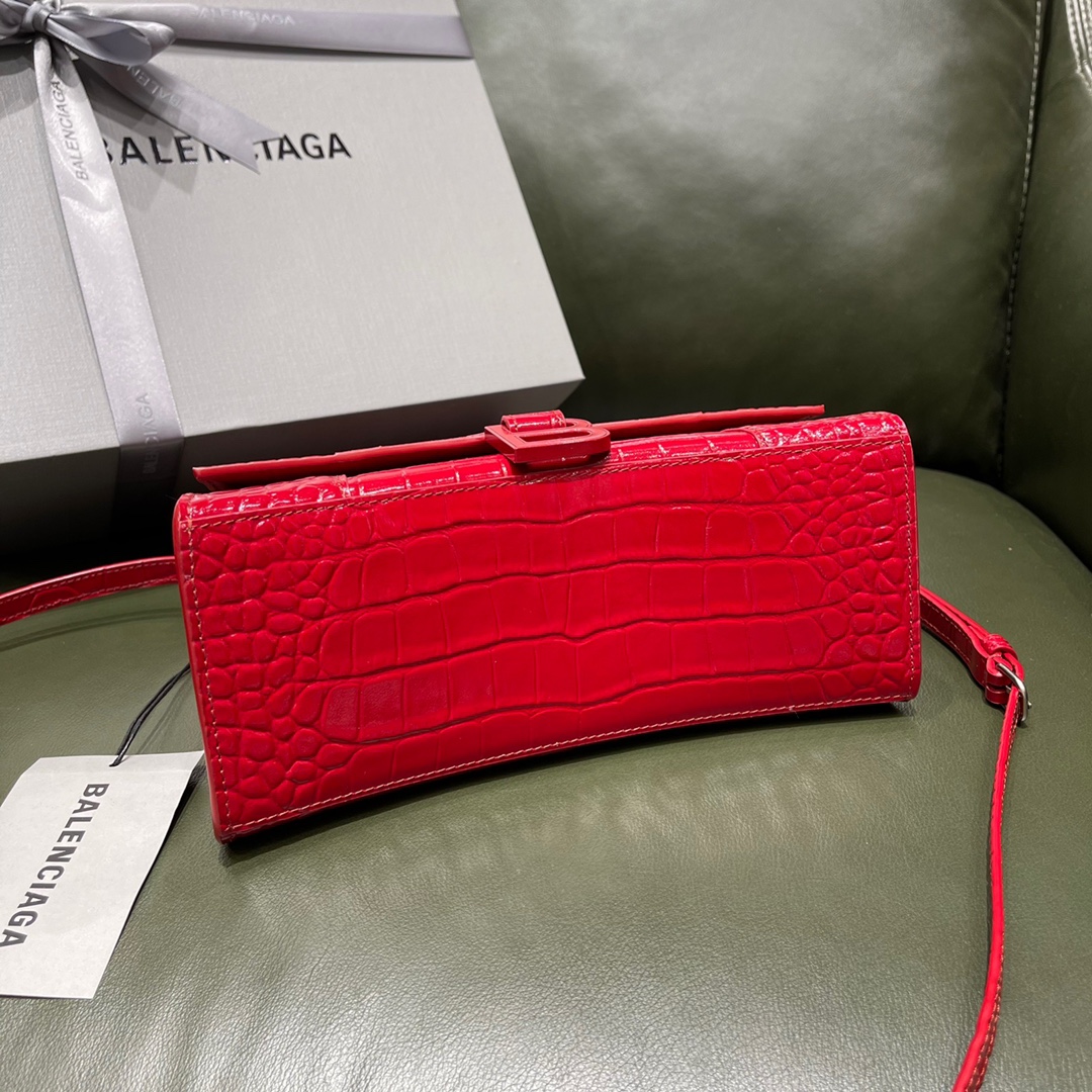 BALENCIAGA 𝐇𝐨𝐮𝐫𝐠𝐥𝐚𝐬𝐬𝐬 𝐒 crocodile-textured cowhide