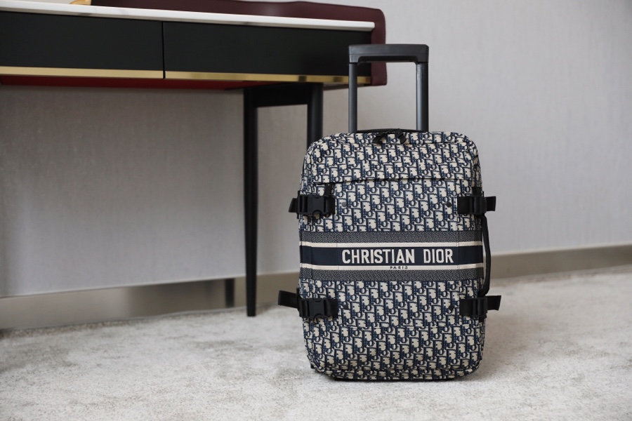 Dior new old flower canvas trolley case