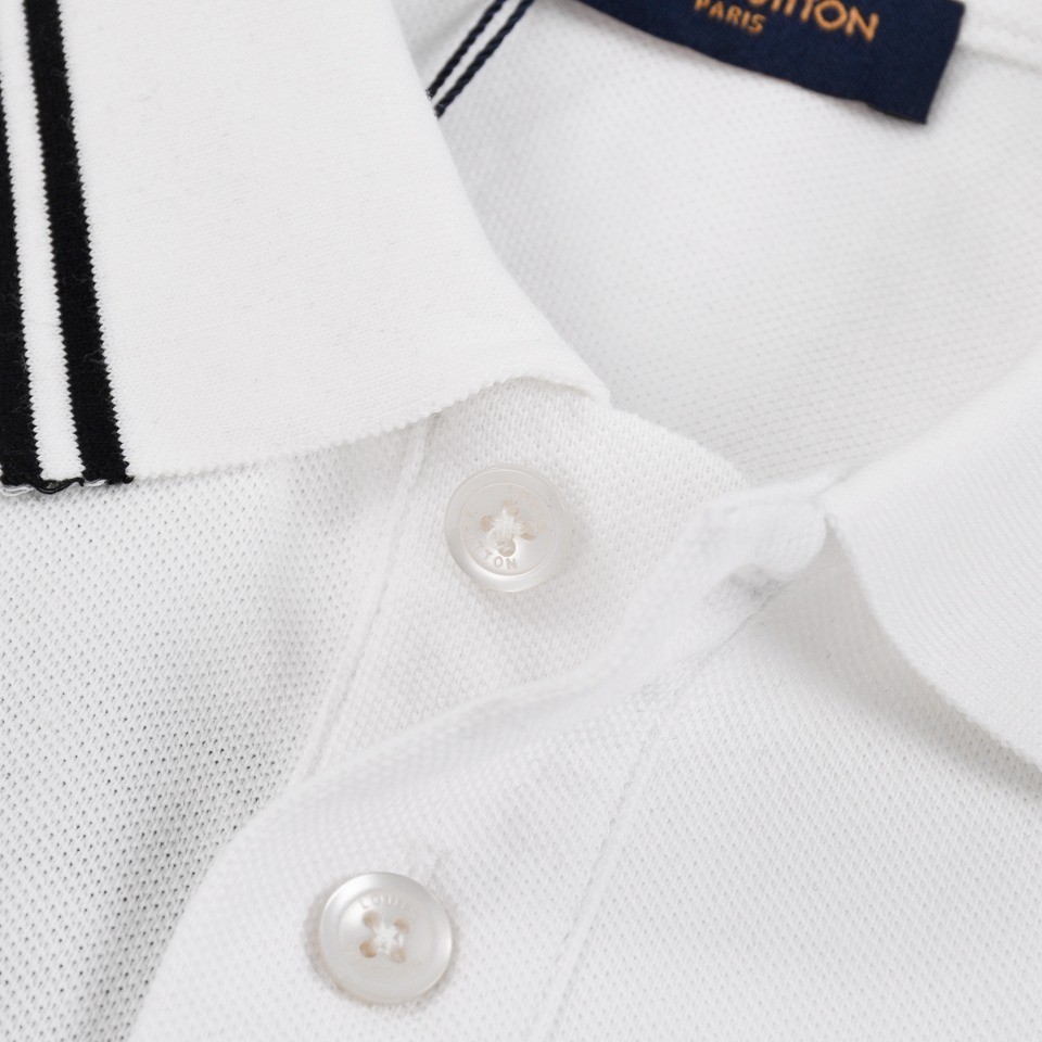 Louis Vuitton New three-flower LOGO embroidered polo shirt with lapel