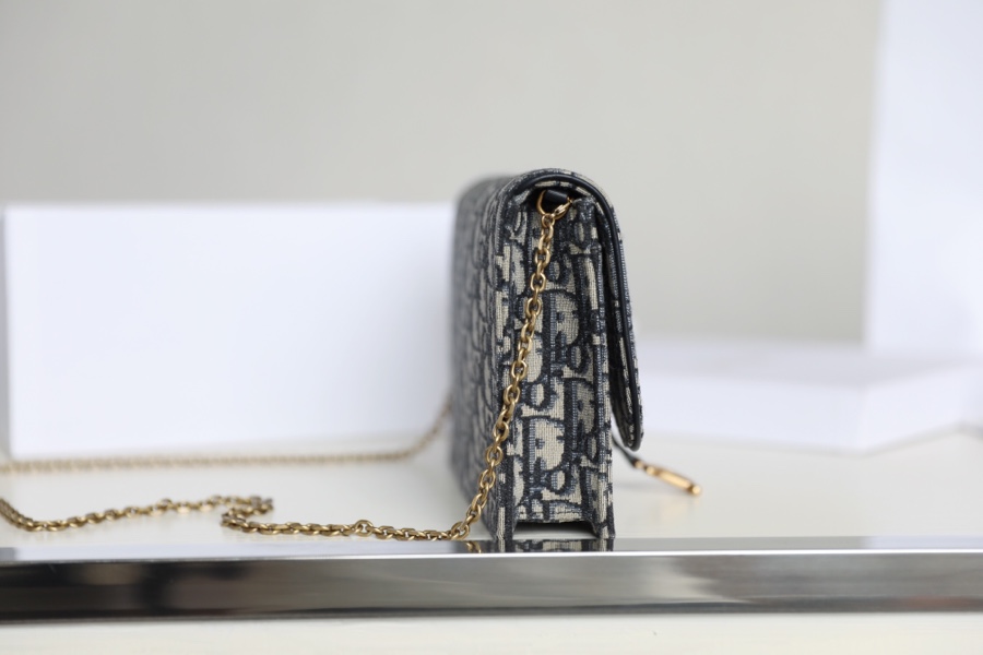 Saddle clutch bag old flower blue Oblique DR-58