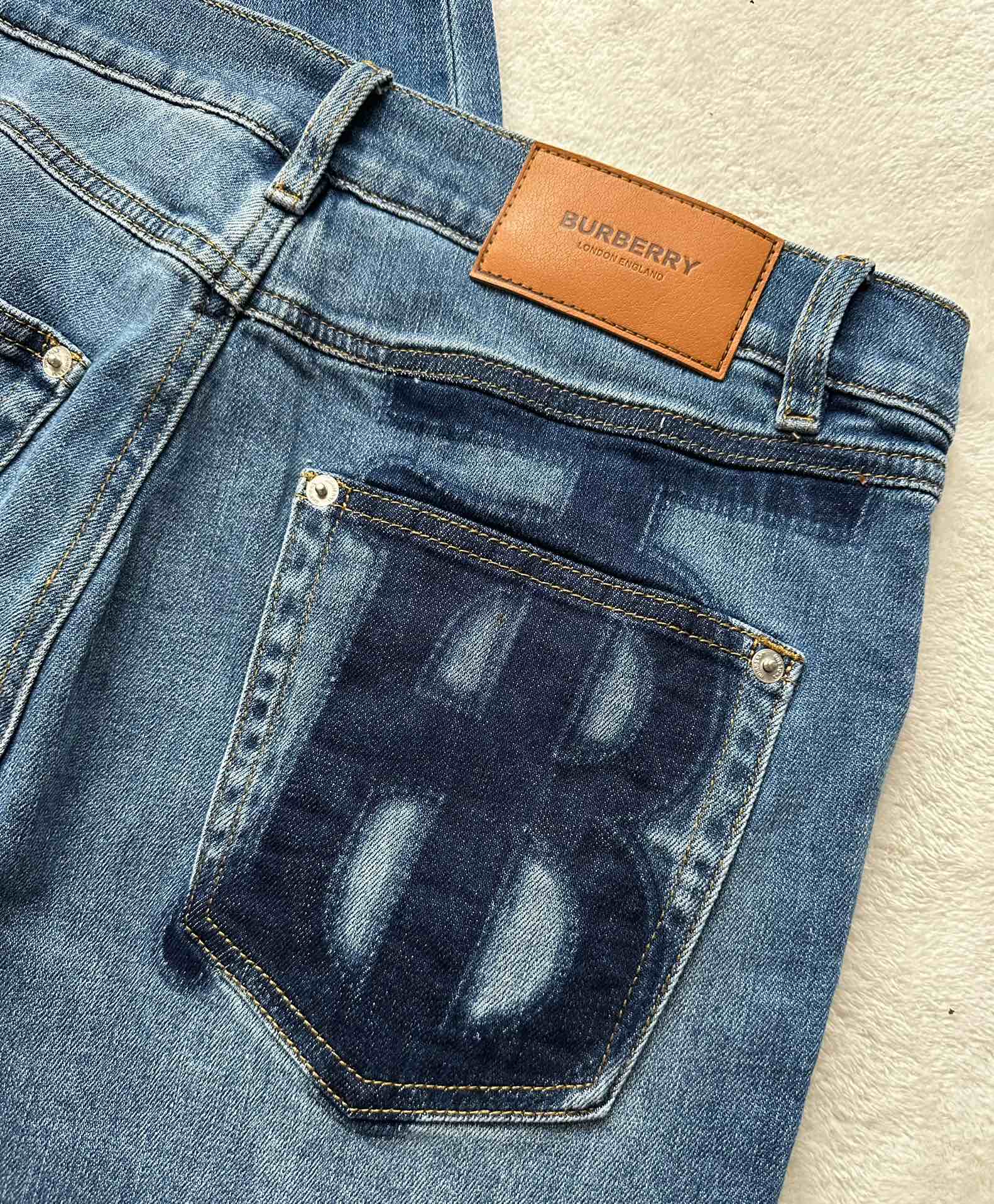 Burberry…New TB Print Straight Leg Jeans