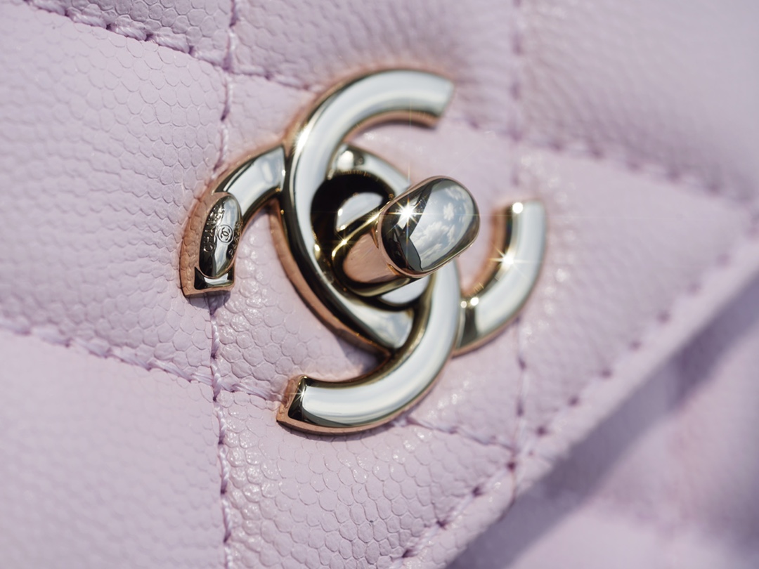 CHANEL 𝑪𝒐𝑪𝒐 𝒉𝒂𝒏𝒅𝒍𝒆 New Cowhide Handle Small Cherry Blossom Pink