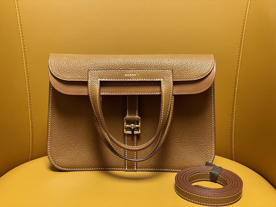 Halzan25 gold buckle golden brown   Saddle Fubo leather