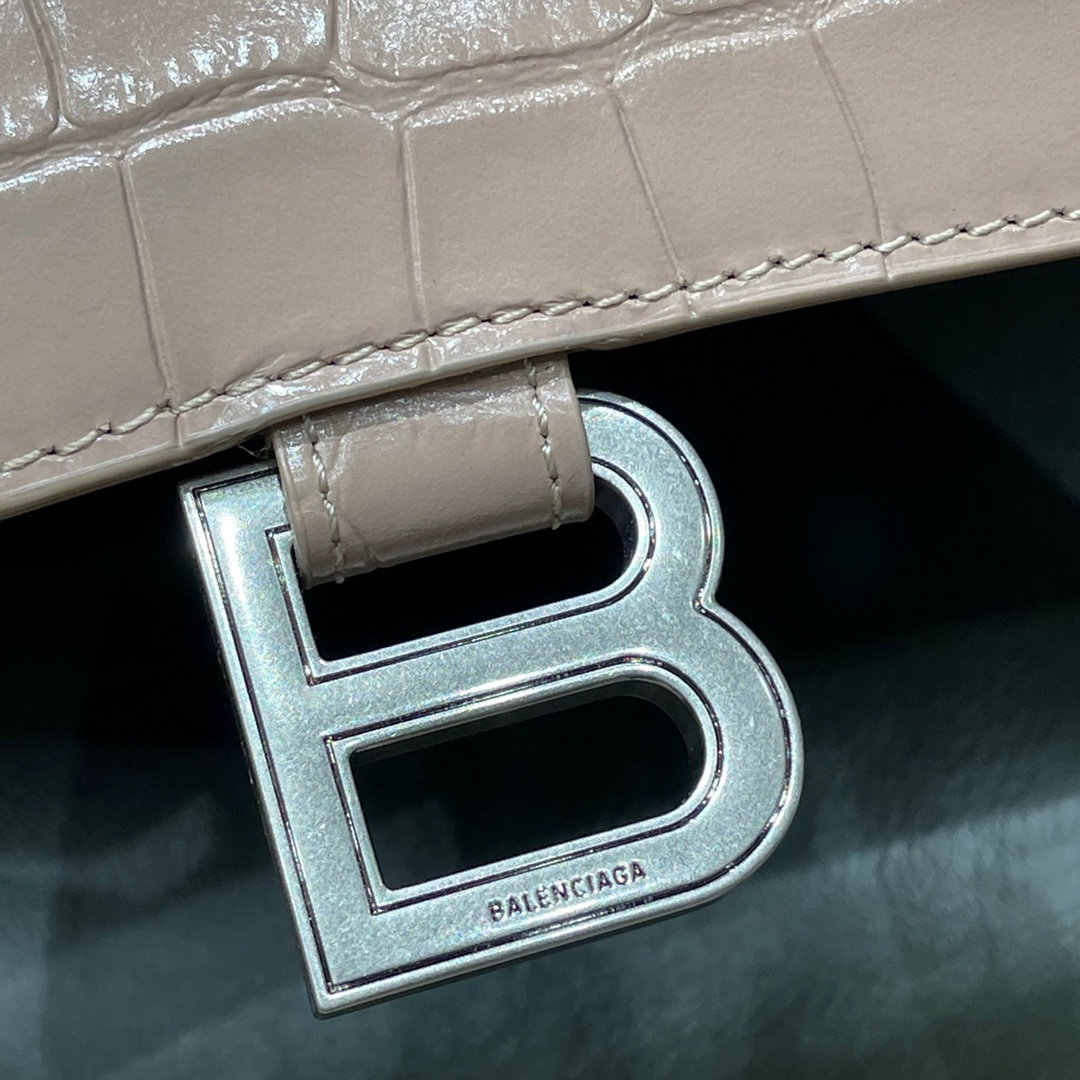 BALENCIAGA 𝐇𝐨𝐮𝐫𝐠𝐥𝐚𝐬𝐬𝐬 𝐒 crocodile-textured cowhide