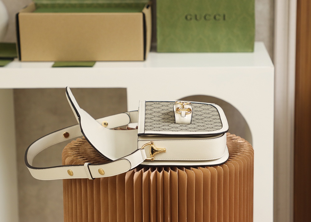 GUCCI ace product 𝐇𝐨𝐫𝐬𝐞𝐛𝐢𝐭 𝟭𝟵𝟱𝟱 saddle bag #602204