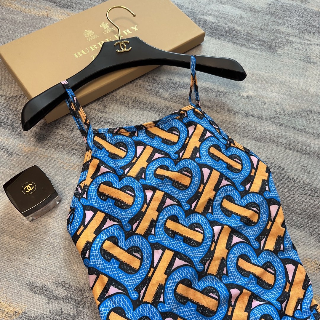 Burberry Exclusive TB Logo Print Swimsuit