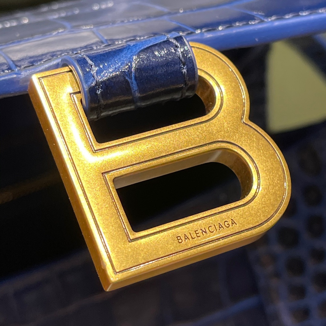 BALENCIAGA 𝐇𝐨𝐮𝐫𝐠𝐥𝐚𝐬𝐬𝐬 𝐒 crocodile-textured cowhide