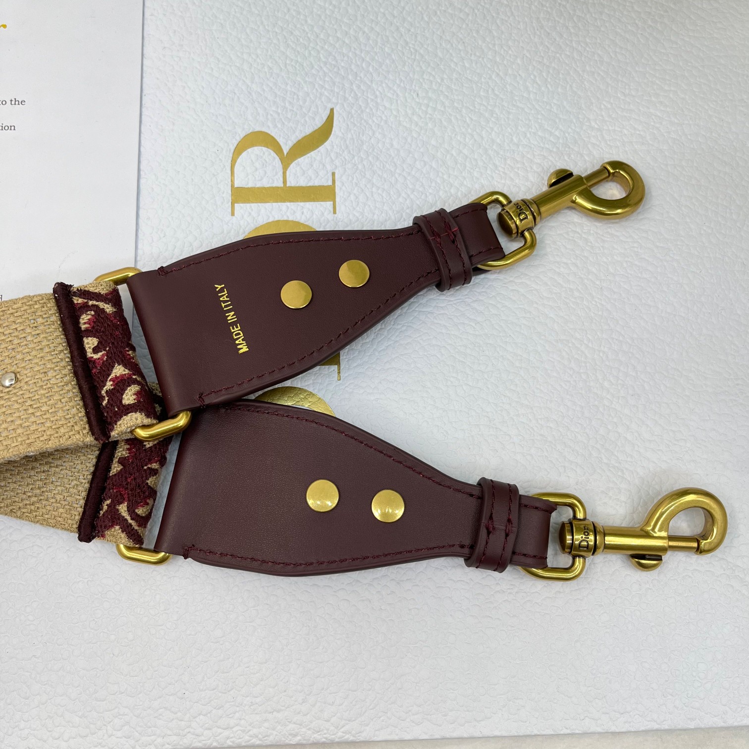 Dior Burgundy Roman Shoulder Strap