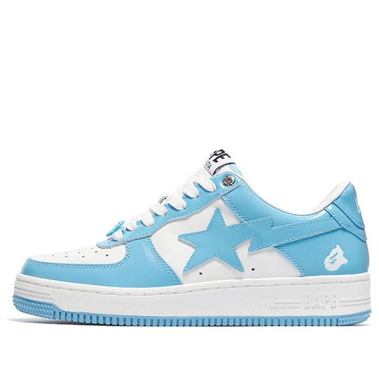 A BATHING APE Bape Sta Patent Leather White Blue 1I70-191-002-BLUE