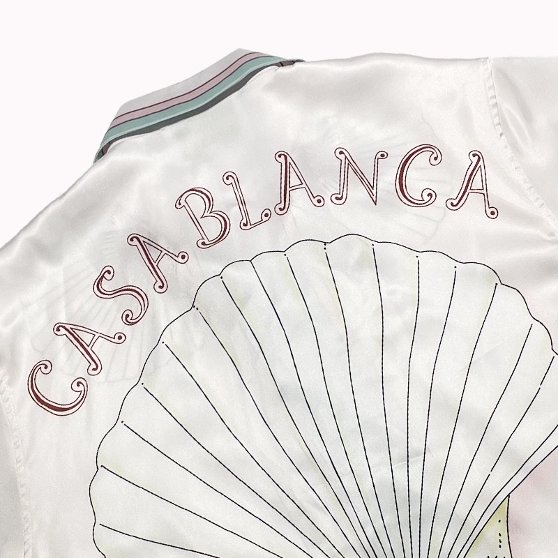 Casablanca 22SS pink shell coral short sleeve shirt