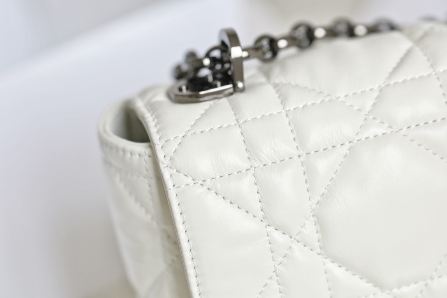 ▪️ DIOR CARO White Gunmetal Buckle DR-061