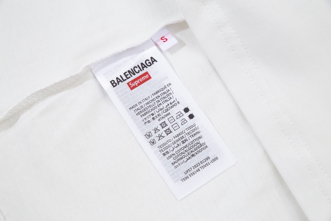 Balenciaga × Supreme 2023 Fall Spring/summer collection simple double LOGOT shirts