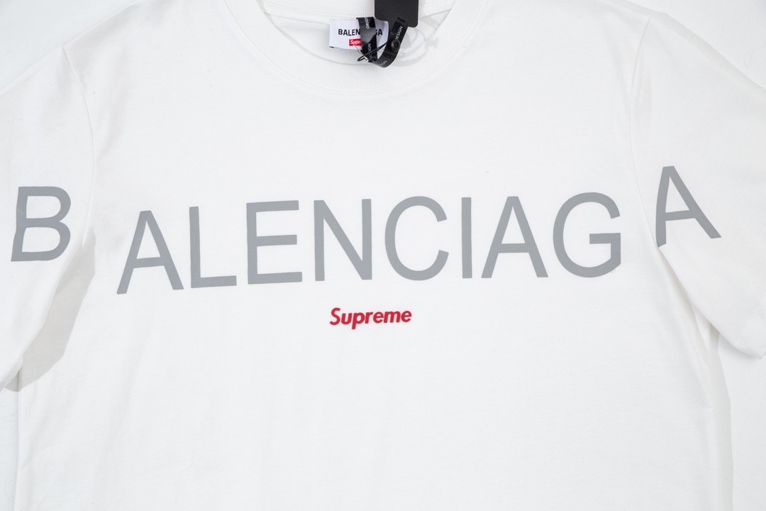 Balenciaga × Supreme 2023 Fall Spring/summer collection simple double LOGOT shirts