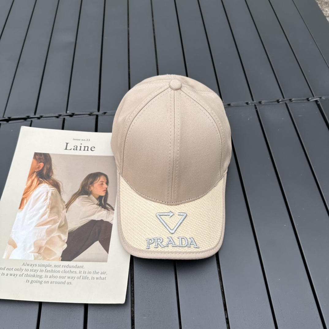 prada classic triangle logo baseball cap