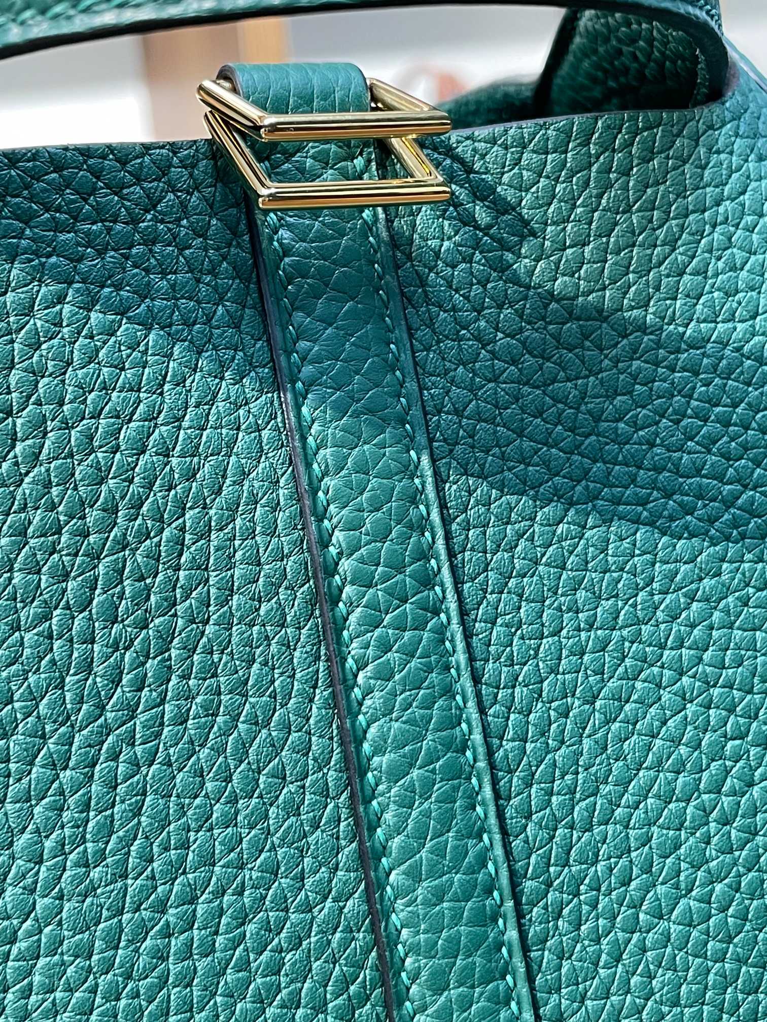 picotin18 dark green TC leather gold buckle