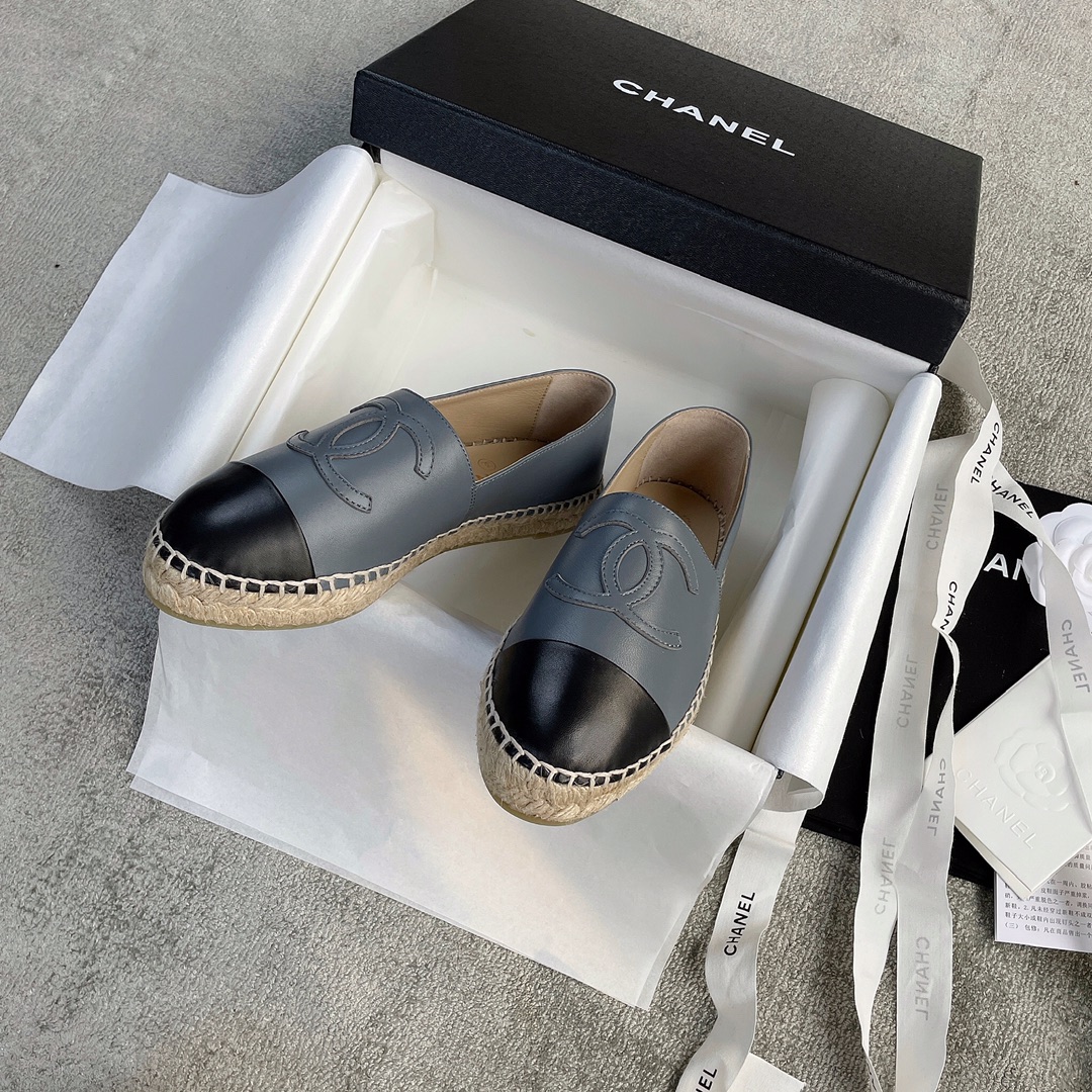 CHANEL fisherman shoes custom mixed sheepskin imported leather embryo leather upper soft inner cushion sheepskin