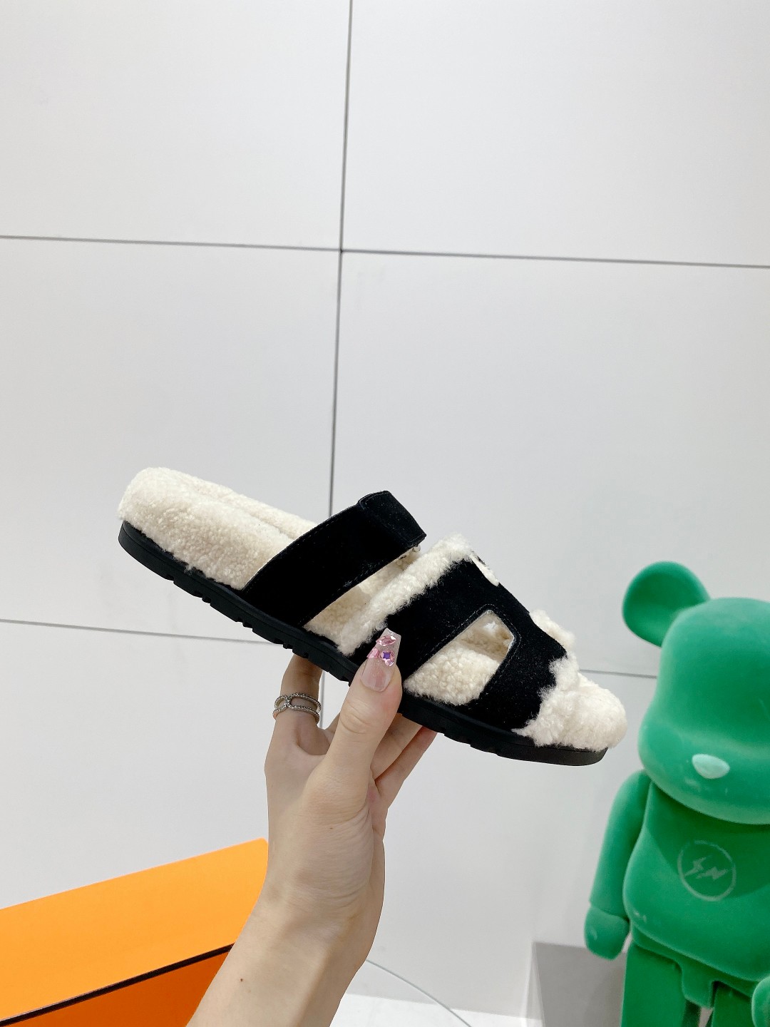 Hermes teddy fur uncle shoes