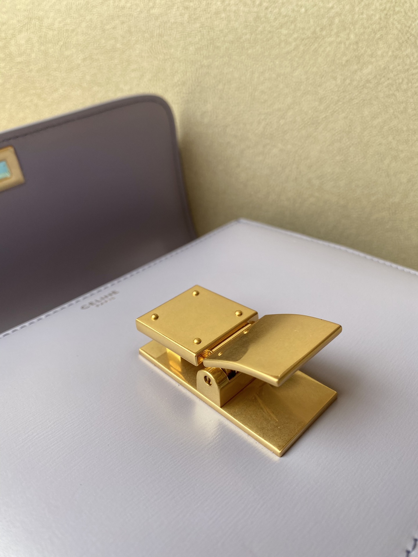 𝐂𝐞𝐥𝐢𝐧𝐞 Box Teen bag in polished calfskin