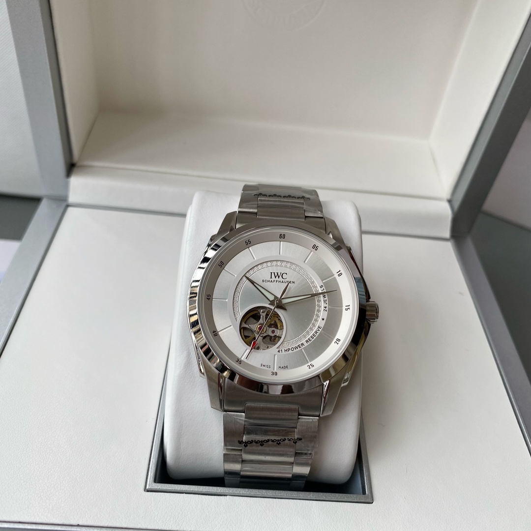 IWC- Simple three-hand skeleton men's boutique watch Automatic Japan Citizen 82S0 skeleton movement