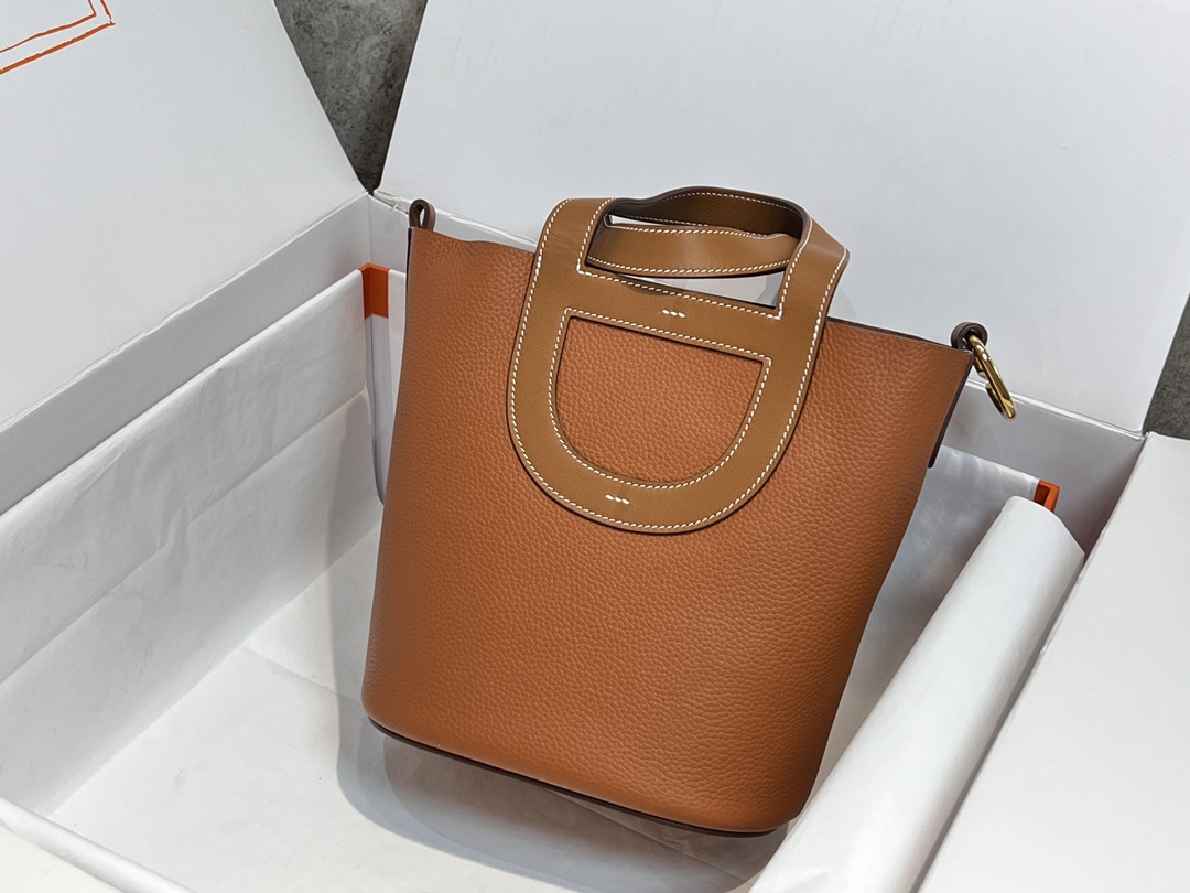 Pig's Nose Vegetable Basket Gold Brown Gold Buckle In the loop-18cm waxed thread