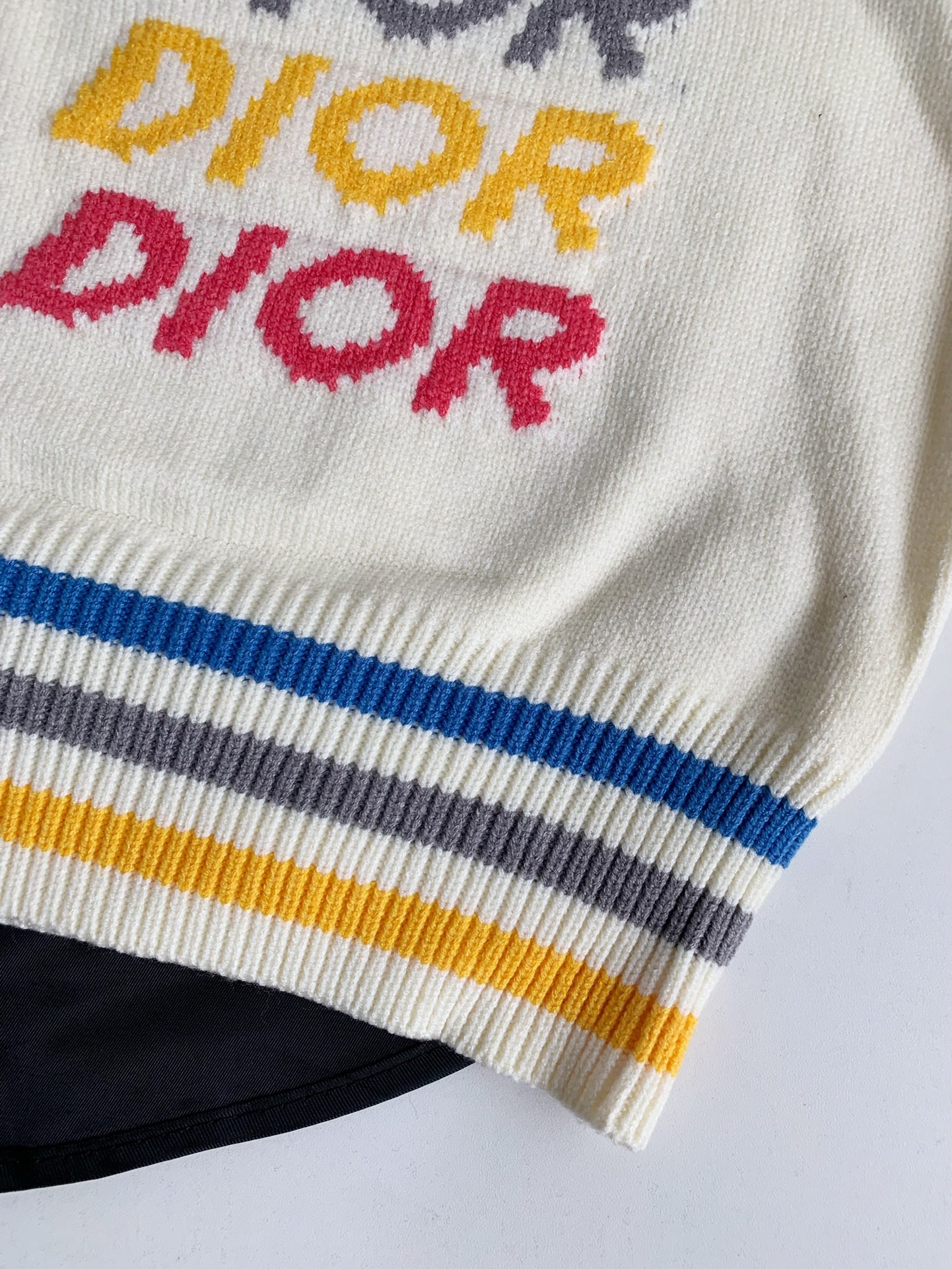 Dior Monochrome striped knitted waistcoat